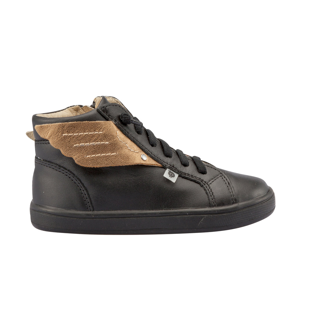 OLD SOLES Kids 6017 Local Wings Leather Sneakers in Black / Old Gold