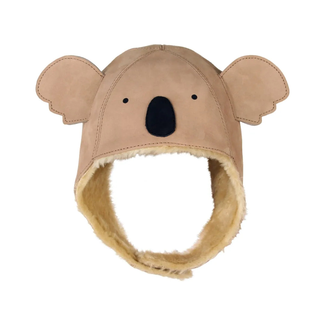 Donsje Kids KAPI Winter Leather Hat - Koala