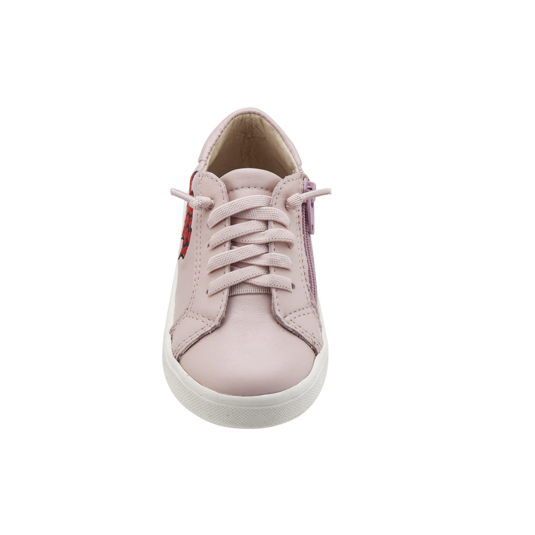 Old Soles Kids Girl Hearts Leather Sneakers in Powder Pink