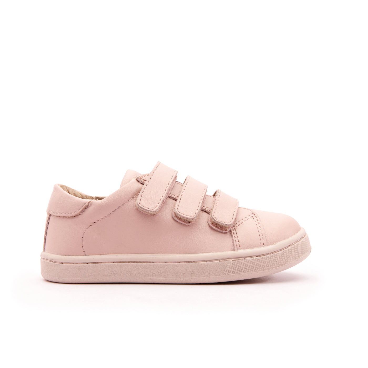OLD SOLES Kids Girl Boy Step Markert Leather Sneakers in Powder Pink / Pink Sole