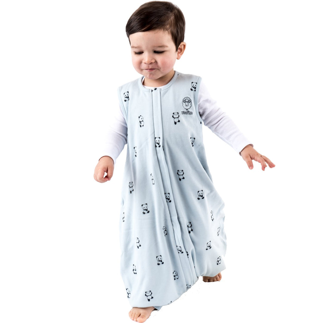 >Woolino Merino Wool 4 Season Baby Sleep Bag with FEET opening - Panda