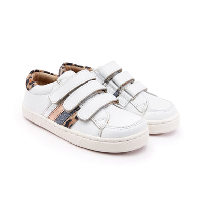 Old Soles Kids 6127 Sneaky Markert Leather Sneakers in Snow
