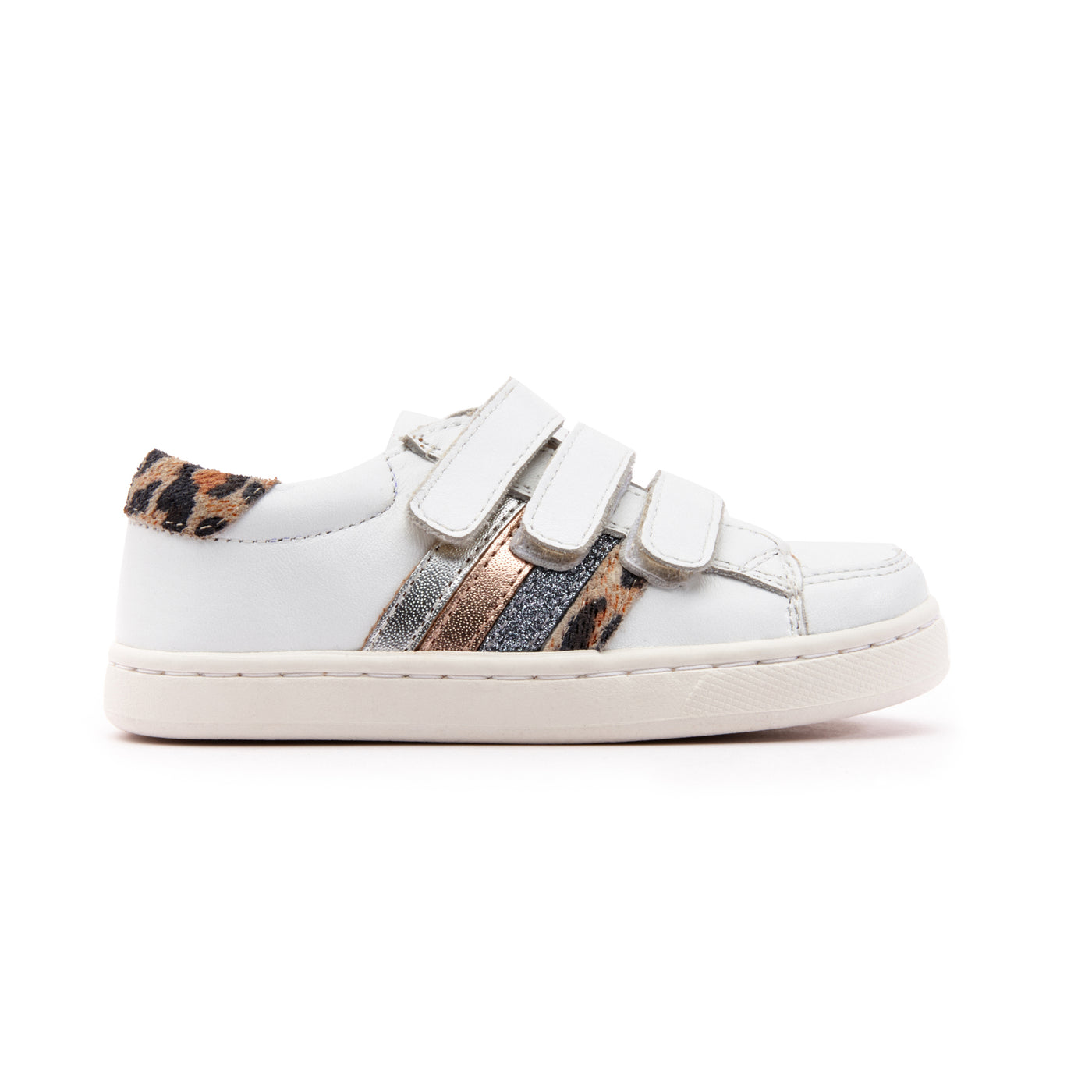 Old Soles Kids 6127 Sneaky Markert Leather Sneakers in Snow