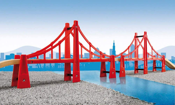 BRIO 33683 Double Suspension Bridge | 5 Piece Toy Train Accessory