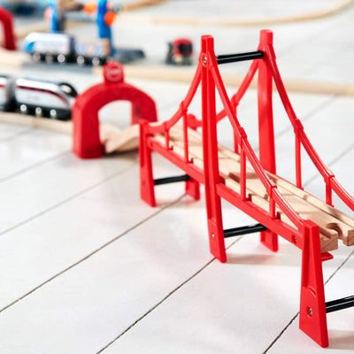 >BRIO 33683 Double Suspension Bridge | 5 Piece Toy Train Accessory