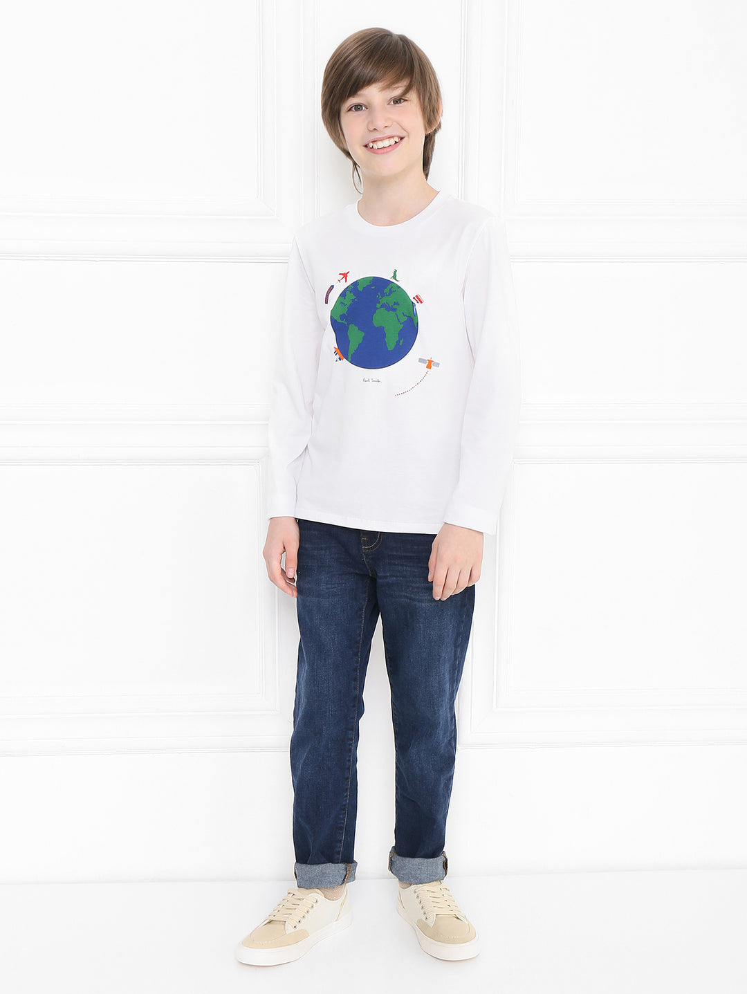 Paul Smith Kids Earth Tee Shirt in White