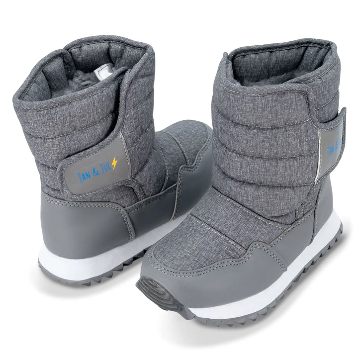 >Jan & Jul Kids Toasty-Dry Tall Puffy Winter Boots - Heather Grey