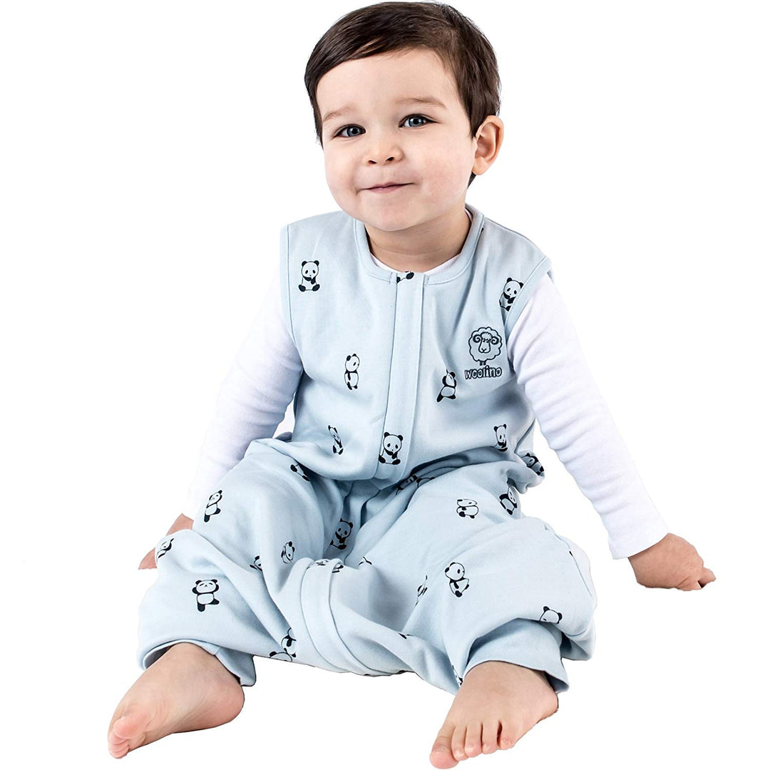 >Woolino Merino Wool 4 Season Baby Sleep Bag with FEET opening - Panda