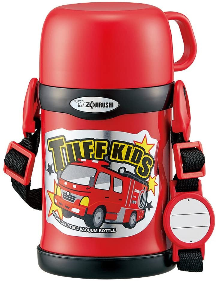 Zojirushi Kids Thermos Stainless Water Bottle 2-Way cup and straw in Red 450ml