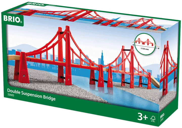 BRIO 33683 Double Suspension Bridge | 5 Piece Toy Train Accessory