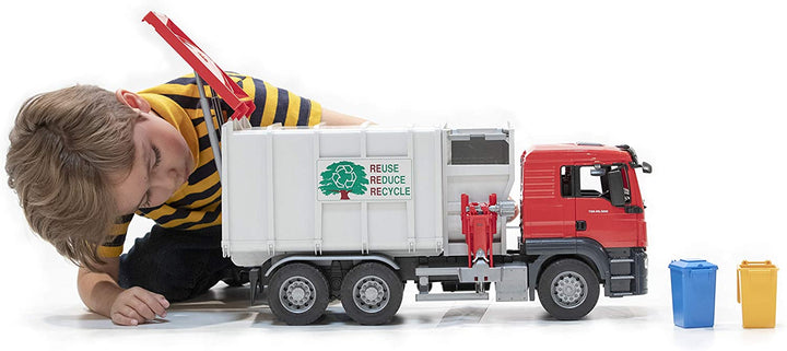 >Bruder 03761 MAN TGS Side Loading Garbage 21.3 x 7.5 x 10.1 inch