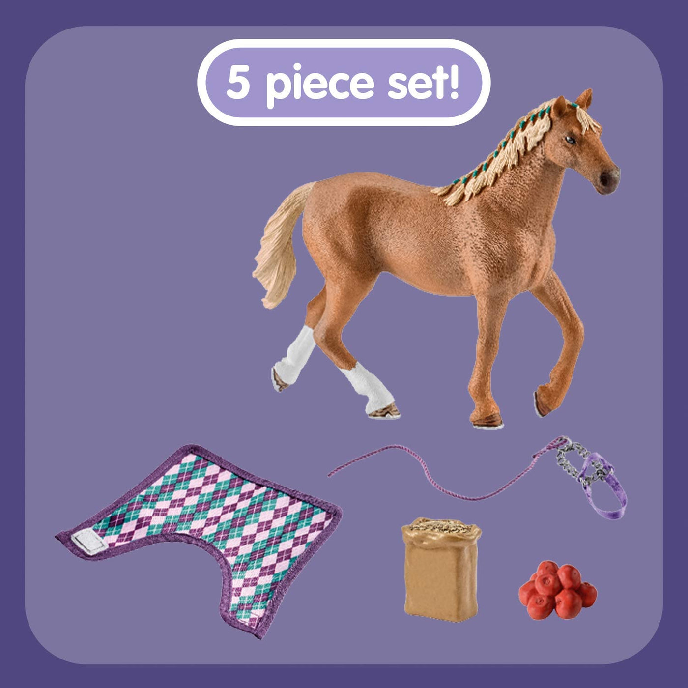 Schleich HORSE CLUB - English Thoroughbred with blanket