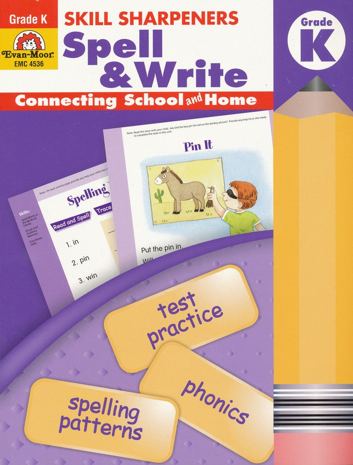 >Evan-Moor Grade  K Skill Sharpeners Spell & Write