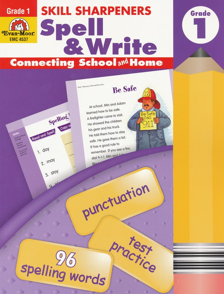 >Evan-Moor Grade 1 Skill Sharpeners Spell & Write