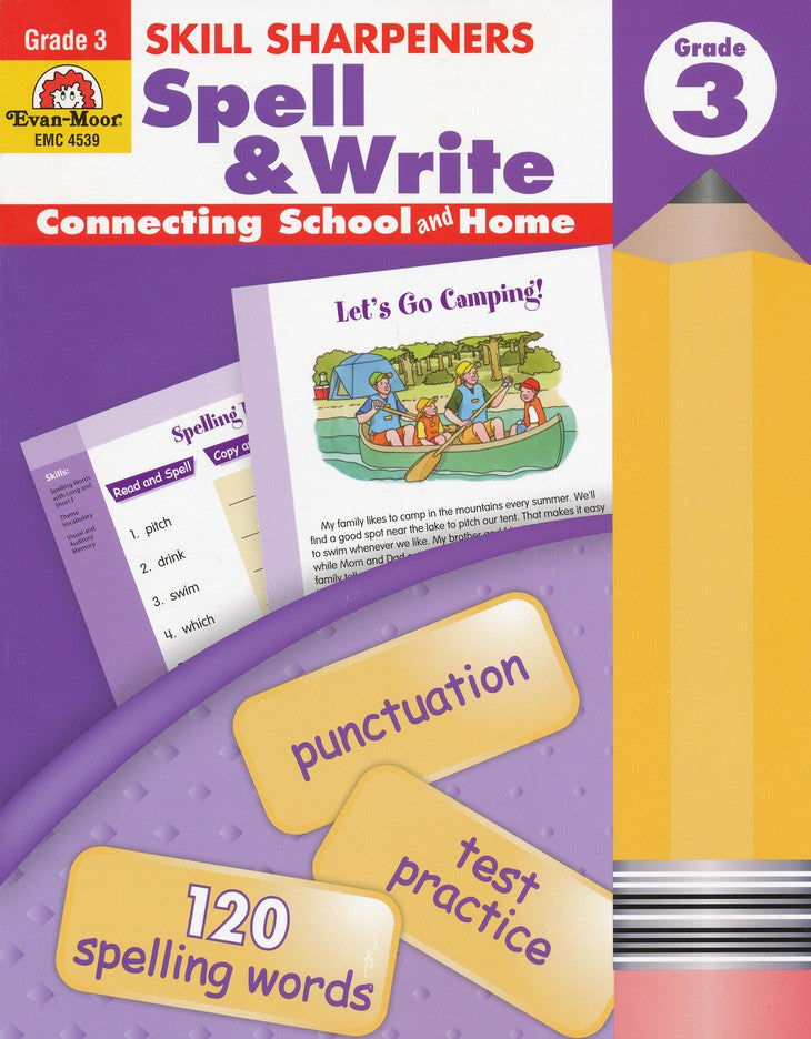 >Evan-Moor Grade 3 Skill Sharpeners Spell & Write