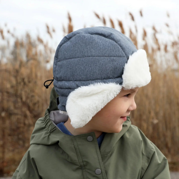 >Jan & Jul Kids Toasty-Dry Trapper Hat - Heather Grey