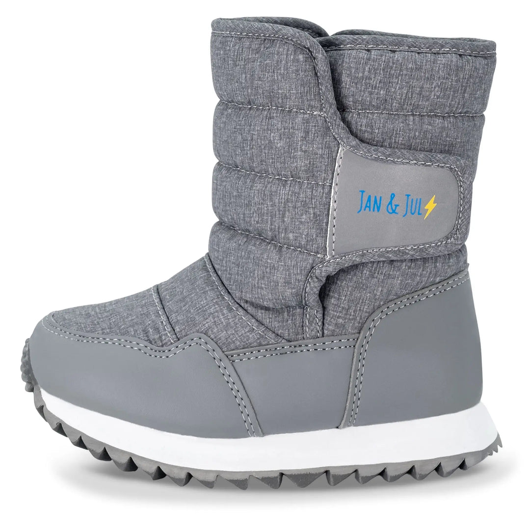 >Jan & Jul Kids Toasty-Dry Tall Puffy Winter Boots - Heather Grey