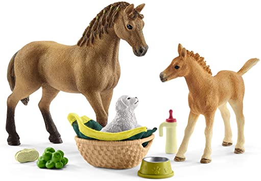 >Schleich HORSE CLUB - Sarah‘s baby animal care with quarter horse