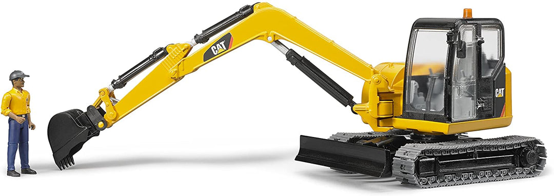 >Bruder 02467 Cat Mini Excavator with a Worker 16.1 x 6.4 x 7.1 inch