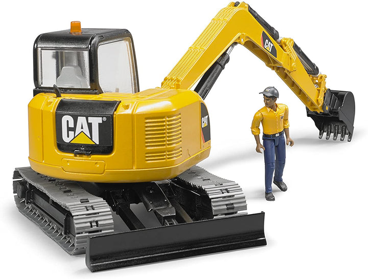 >Bruder 02467 Cat Mini Excavator with a Worker 16.1 x 6.4 x 7.1 inch