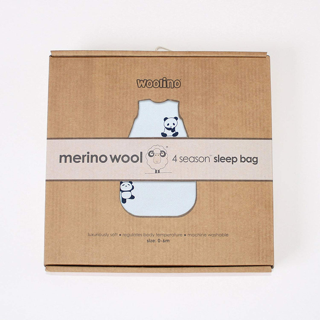 >Woolino 4 Season CLASSIC Merino Wool &amp; Organic Cotton Baby Sleep Bag - Panda