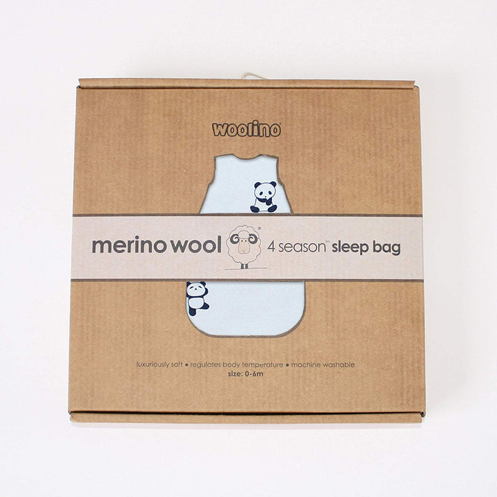 >Woolino 4 Season CLASSIC Merino Wool &amp; Organic Cotton Baby Sleep Bag - Panda