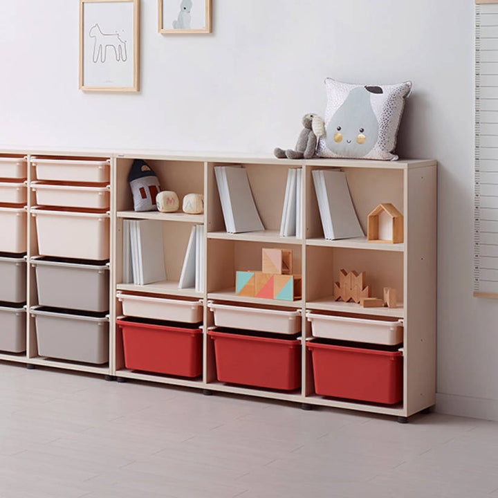 >iloom 1400W 3-Story Bookshelf (with 6 Storage bins) more colors available