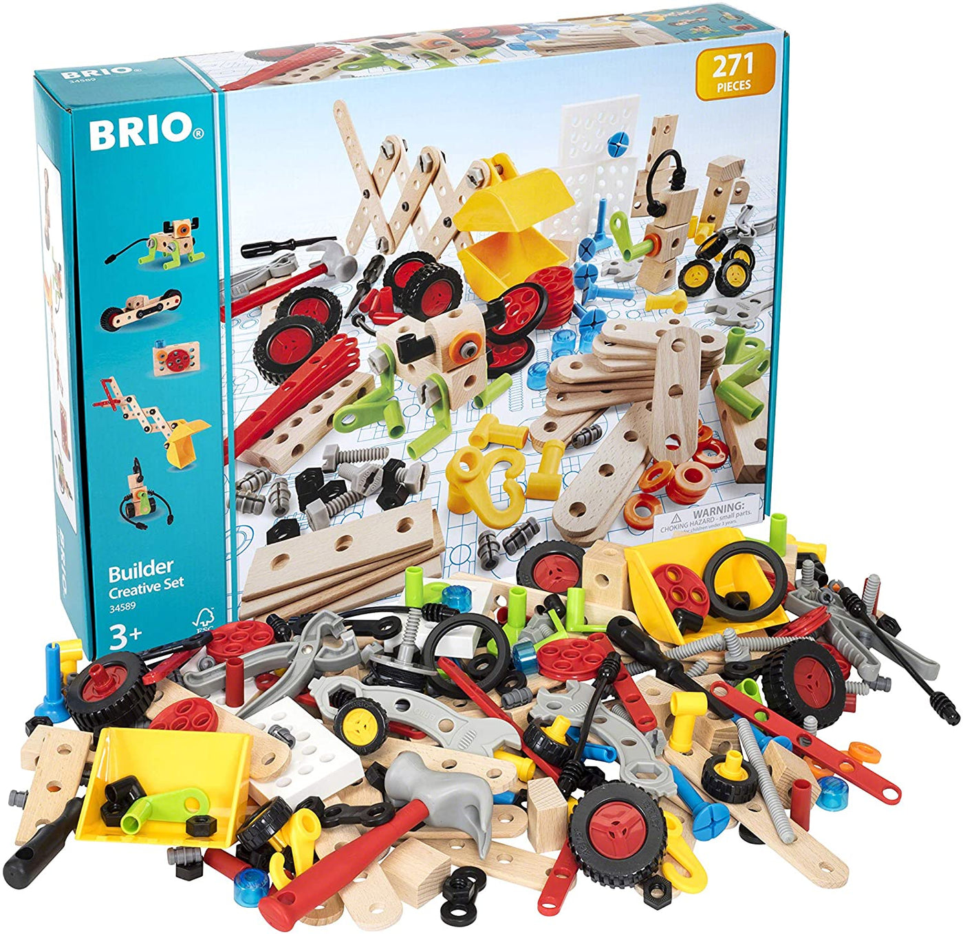 >BRIO 34589 Builder Creative Set 271 Piece Construction Set STEM Toy 3+