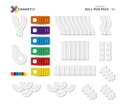 CONNETIX Rainbow Tiles - 92 Piece Ball Run