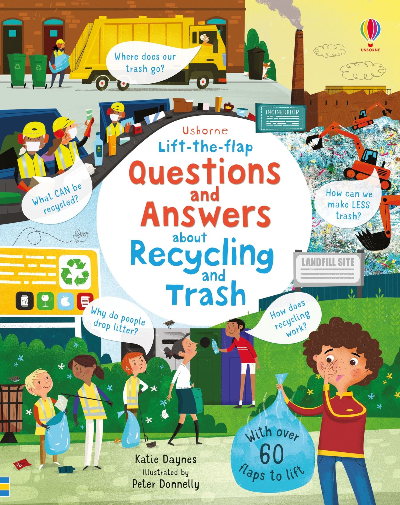 >USBORNE Lift-the-Flap Questions and Answers About Recycling and Trash 5Y+