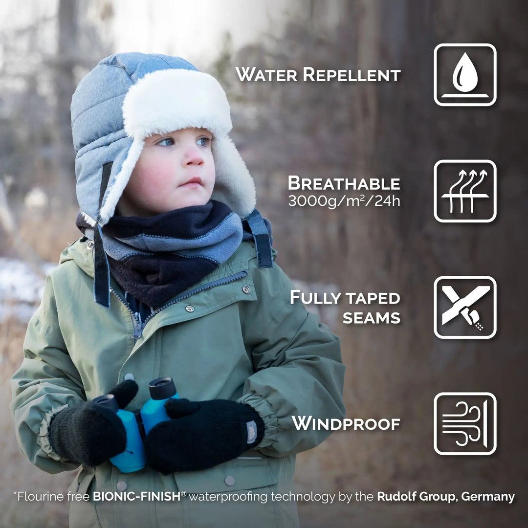 >Jan & Jul Kids Toasty-Dry Trapper Hat - Dusty Blue