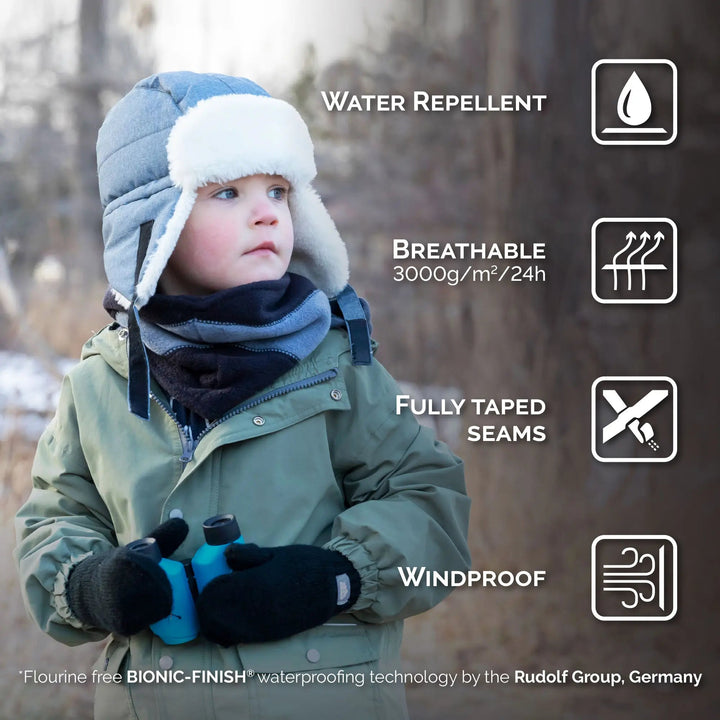 >Jan & Jul Kids Toasty-Dry Trapper Hat - Dusty Blue
