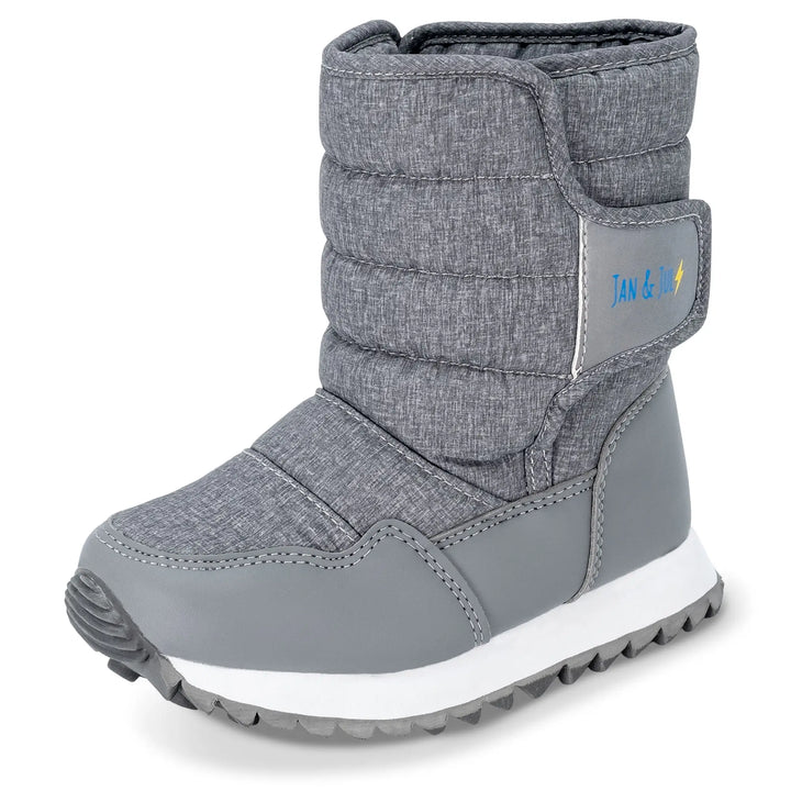 >Jan & Jul Kids Toasty-Dry Tall Puffy Winter Boots - Heather Grey