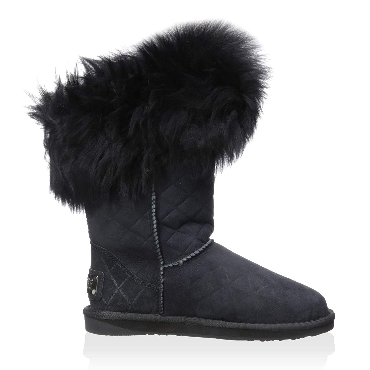 Australia Luxe Women s Foxy Shearling Short Boots in Black Quilt