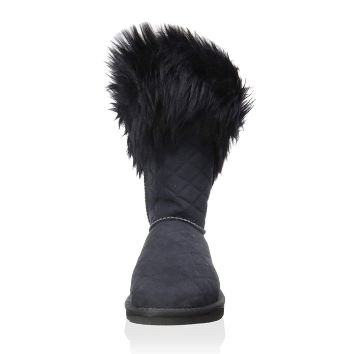 Australia Luxe Women's Foxy Shearling Short Boots in Black Quilt