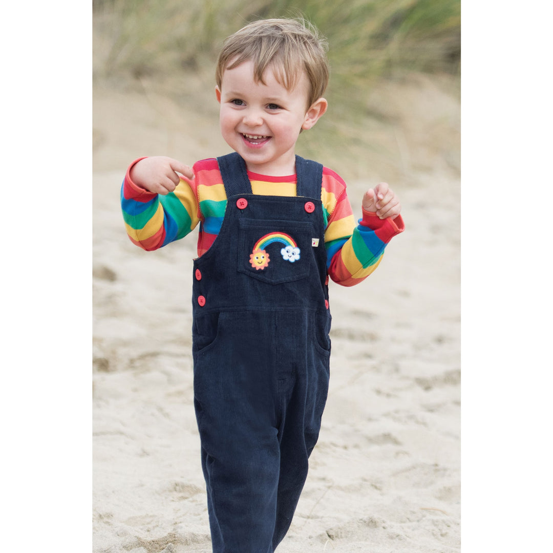 Frugi Baby Organic Cotton Rainbow Stripe Long Sleeve Bodysuit