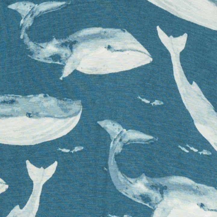 Milkbarn 38104 Baby Blue Whale Bamboo Zipper Pajama
