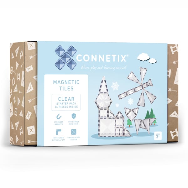 >CONNETIX Clear Tiles - 34 Pieces Clear Pack