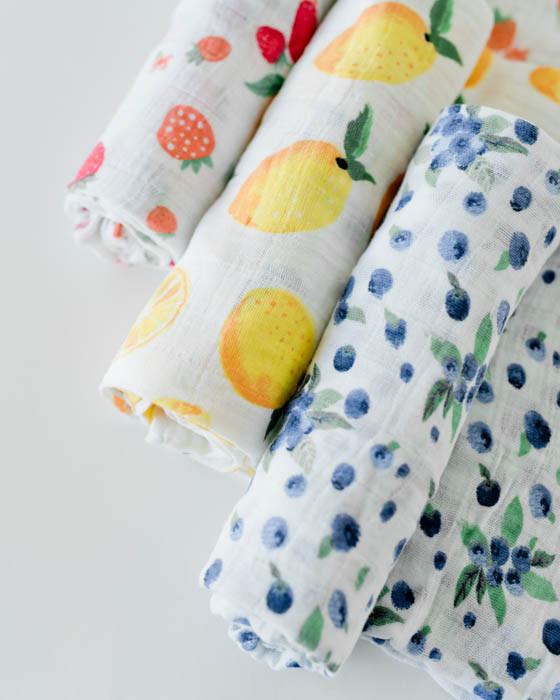 Little Unicorn Cotton Muslin Swaddle Blanket Set - Berry Lemonade