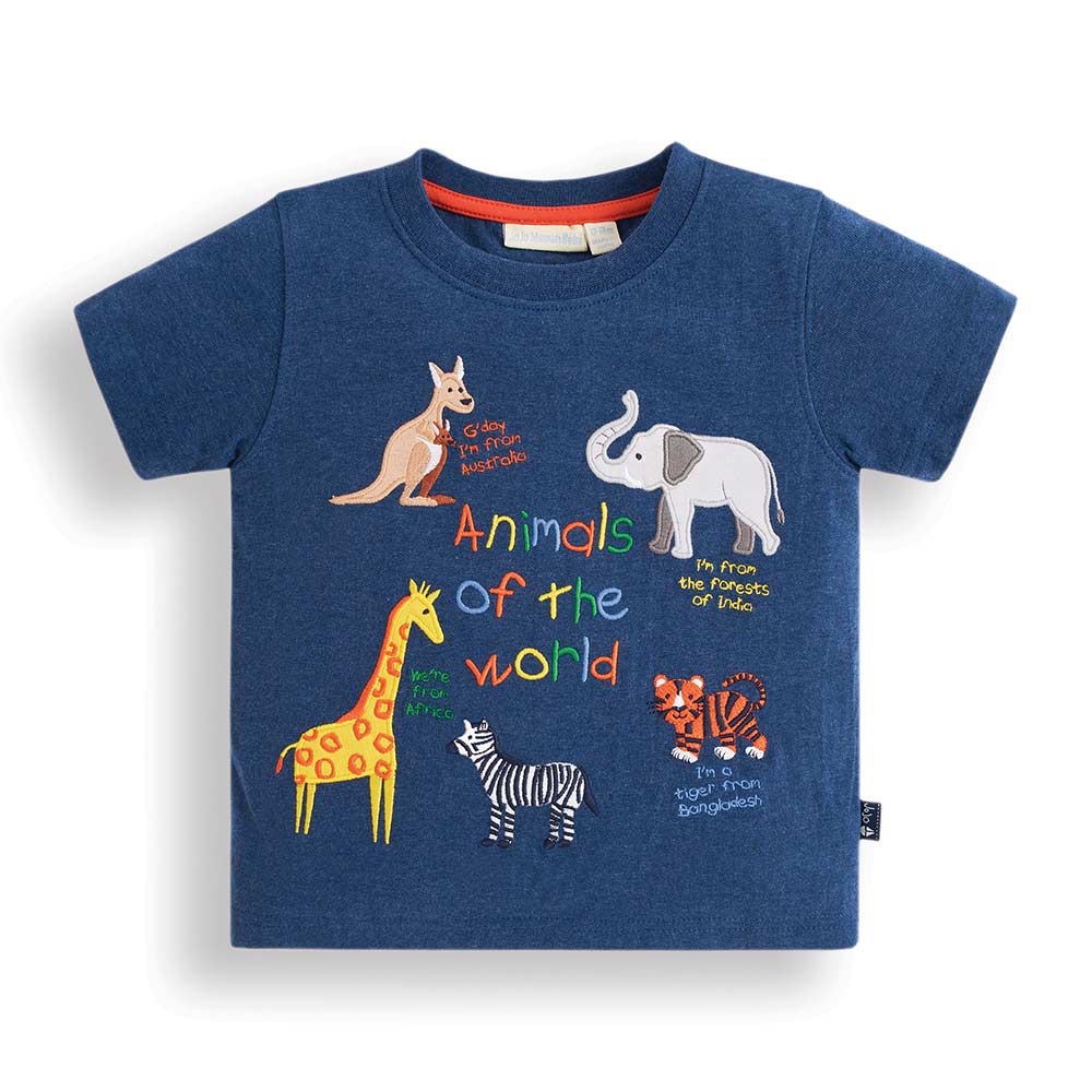 Jojo Maman Bebe Kids Boy's Animals of the World T-Shirt