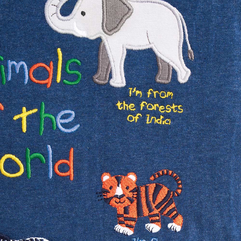 Jojo Maman Bebe Kids Boy's Animals of the World T-Shirt
