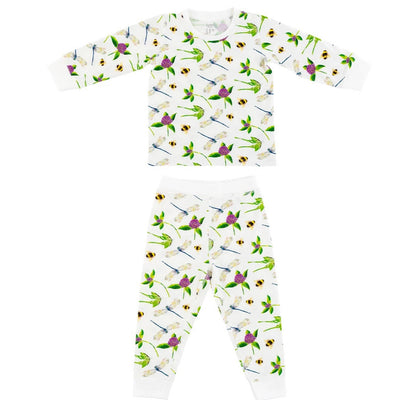Nest Designs Bamboo Jersey Two-Piece Long Sleeve PJ Set - Eric Carle Garden Flight