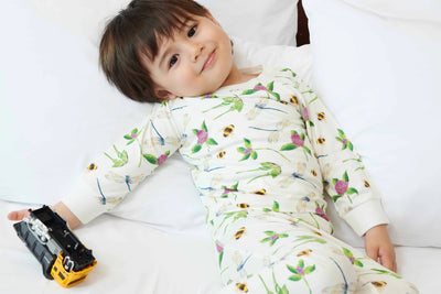 Nest Designs Bamboo Jersey Two-Piece Long Sleeve PJ Set - Eric Carle Garden Flight