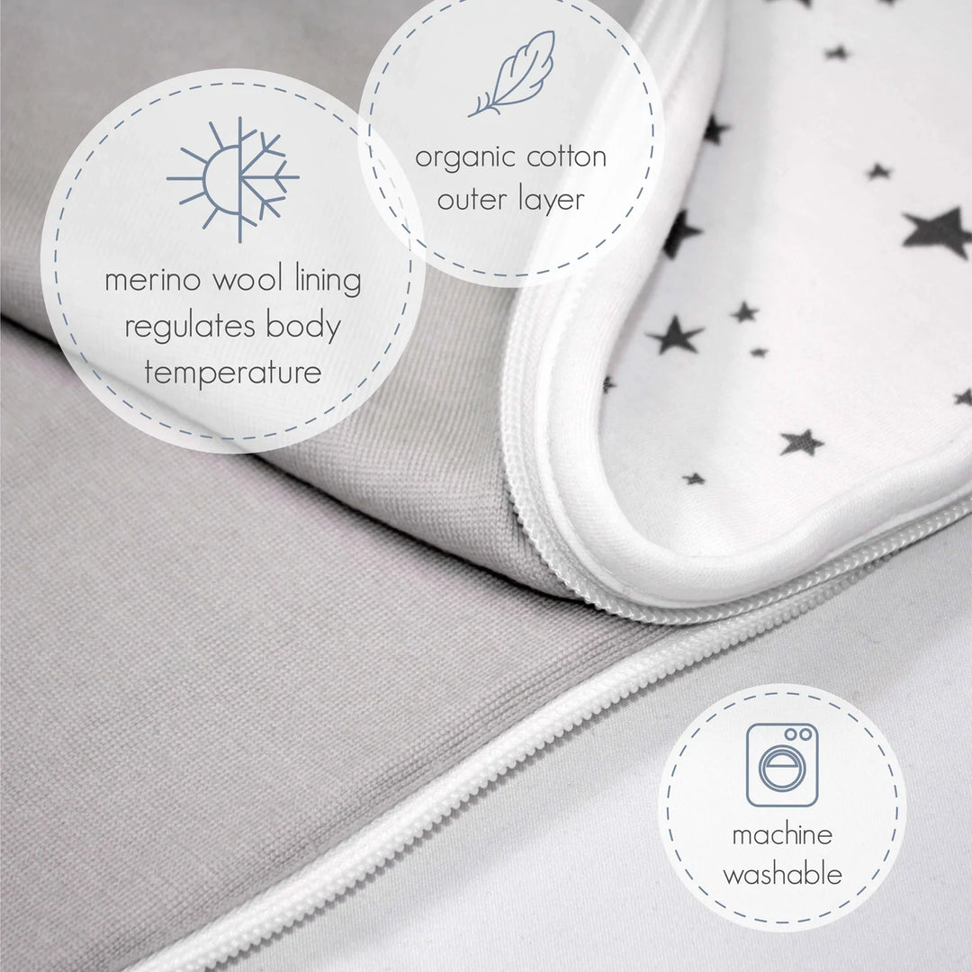 >Woolino 4 Season CLASSIC Merino Wool &amp; Organic Cotton Baby Sleep Bag - Night Sky