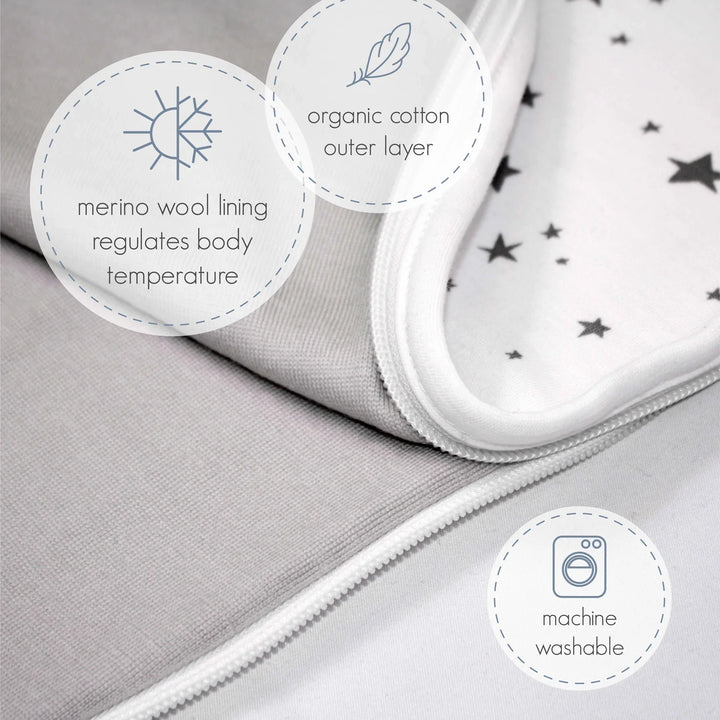 >Woolino 4 Season CLASSIC Merino Wool &amp; Organic Cotton Baby Sleep Bag - Night Sky