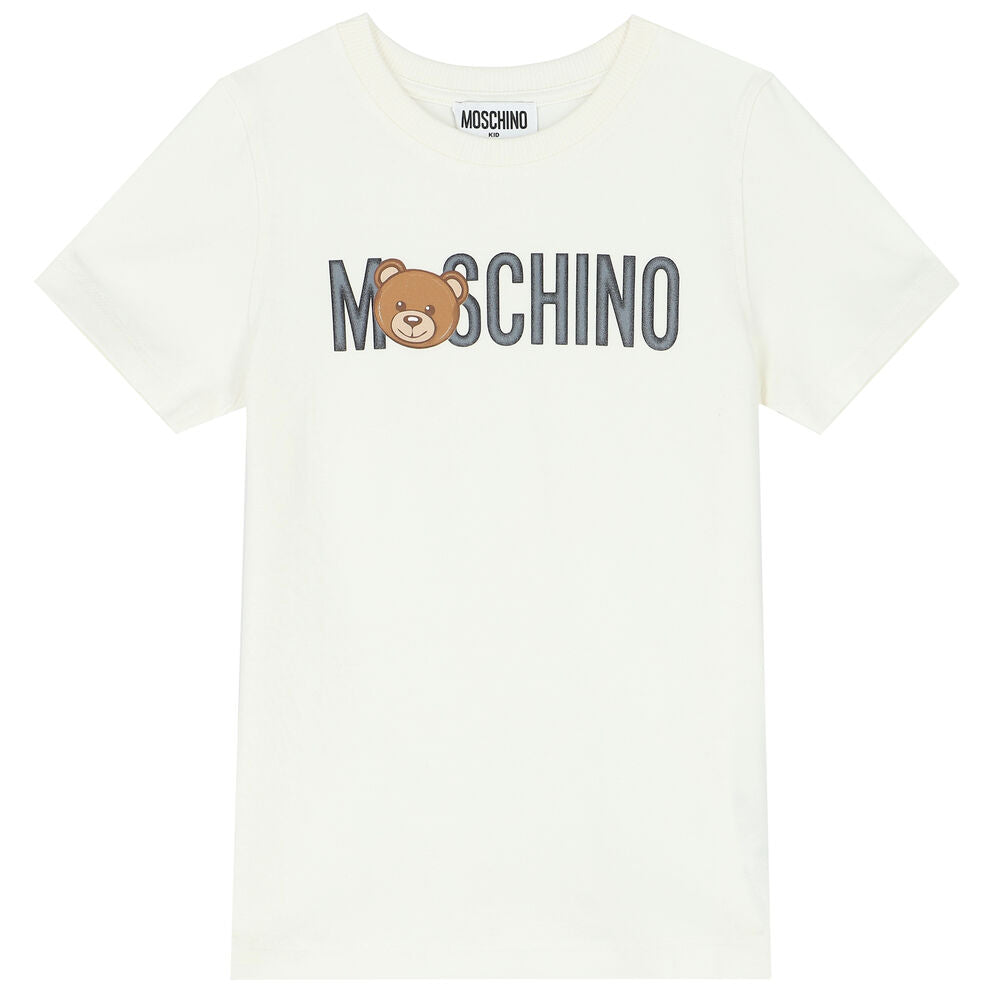 Moschino Kids Teddy Logo T-Shirt - White