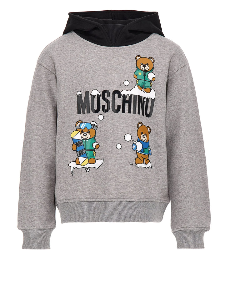 Moschino Kids WIT Snow Bear Graphic Hoodie - Grey Mela