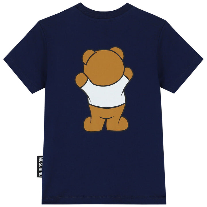 Moschino Kids Teddy Bear Logo T-Shirt - Navy Blue