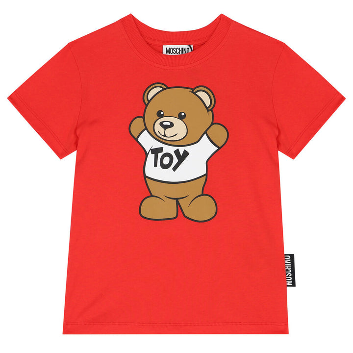 Moschino Kids Teddy Bear Logo T-Shirt - Red