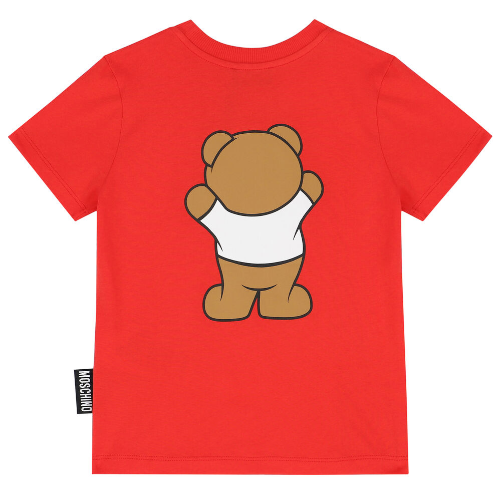 Moschino Kids Teddy Bear Logo T-Shirt - Red